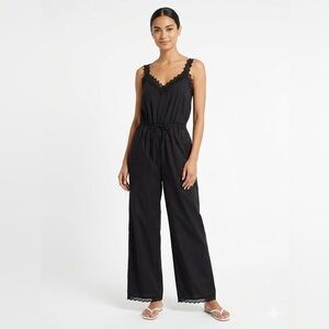 Charo Ruiz Ibiza Crocheted Lace Black Jumpsuit Size M